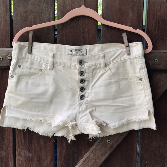 Free people run away slouch cut offs cream - Picture 1 of 3